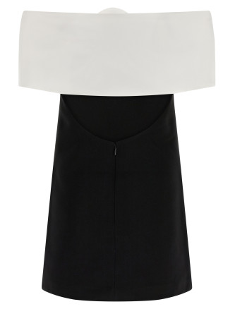 'Black Crêpe Flower Mini' dress #