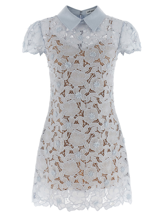'Blue Guipure Lace Mini' dress #1