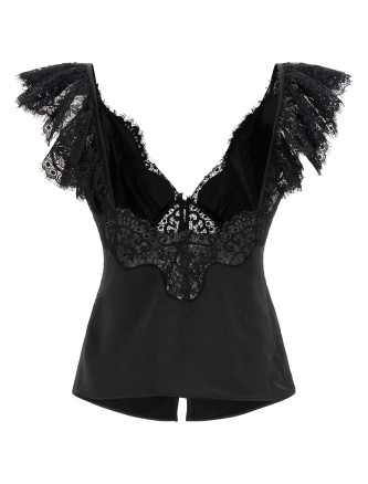 'Black Satin Lace' top #