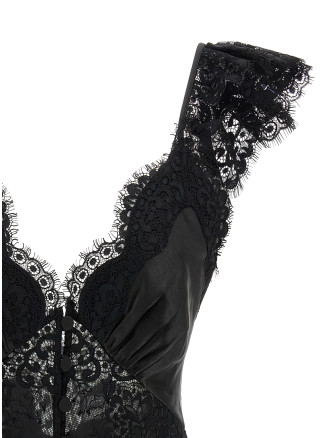 'Black Satin Lace' top #