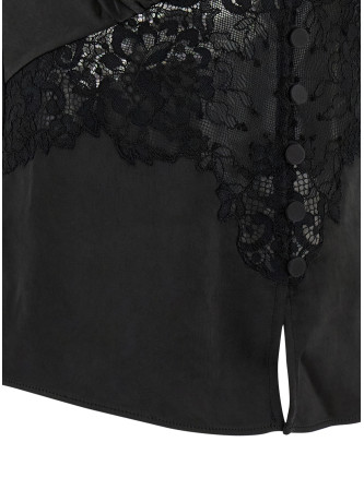 'Black Satin Lace' top #