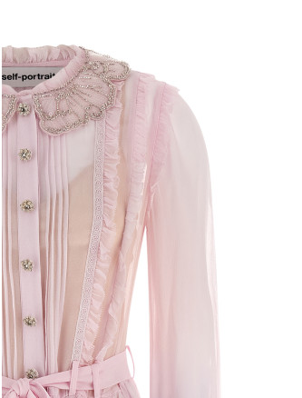 'Pink Pleated Georgette Midi' dresses #