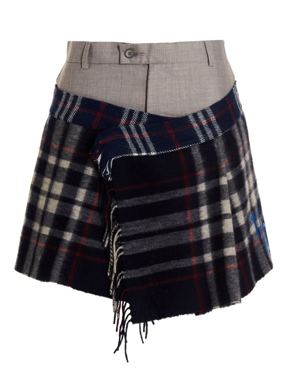 'Check Scarf Reworked' skirt #1