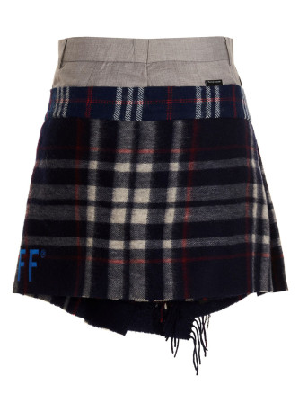 'Check Scarf Reworked' skirt #