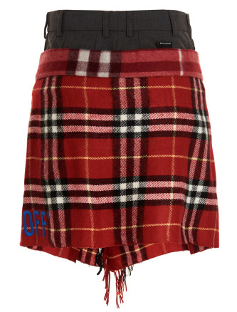 'Check Scarf Reworked' skirt #