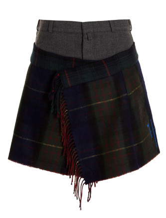 'Check Scarf Reworked' skirt #