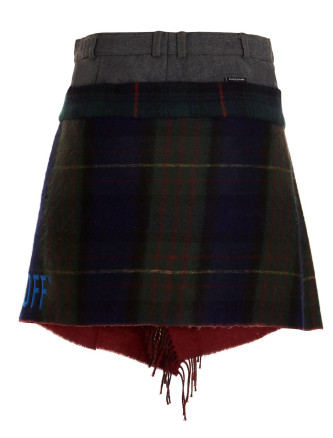 'Check Scarf Reworked' skirt #