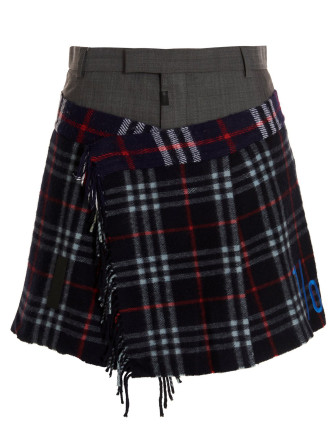 'Check Scarf Reworked' skirt #