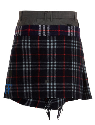 'Check Scarf Reworked' skirt #