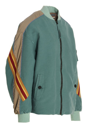 contrast band bomber jacket #