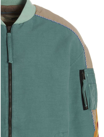 contrast band bomber jacket #