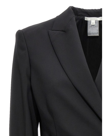 Double breast drawstring blazer jacket #