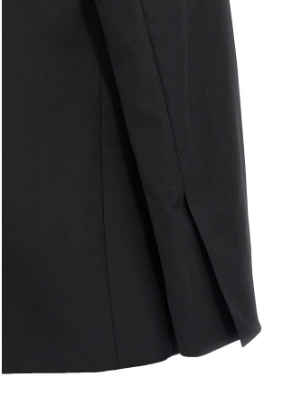 Double breast drawstring blazer jacket #