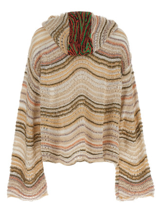 'Peacock Monster' hooded sweater #