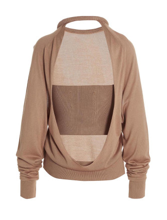 Cut out insert top sweater #