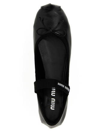 Logo bow ballet flats #