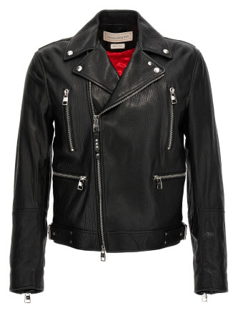 Texture leather jacket