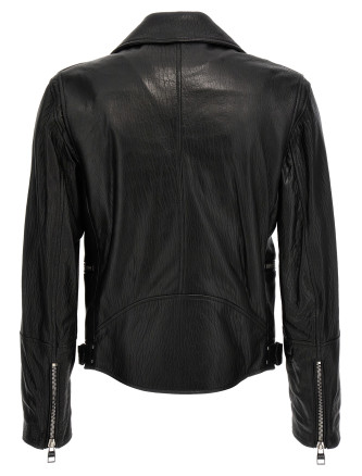 Texture leather jacket #