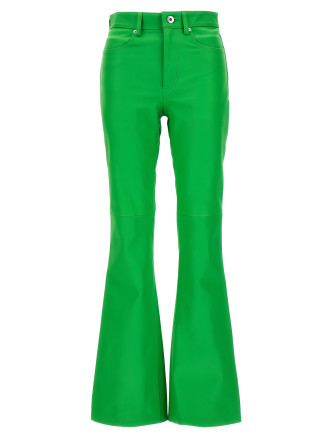 Leather bootcut trousers