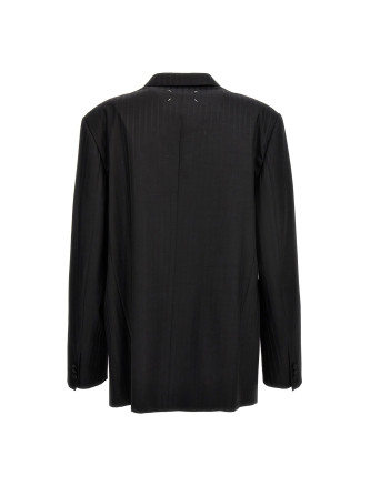 Striped single breast blazer jacket #