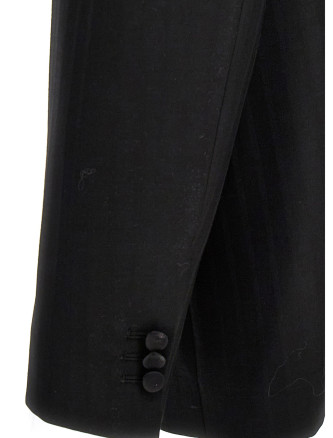 Striped single breast blazer jacket #