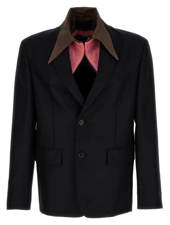 Removable collar single-breasted blazer #1