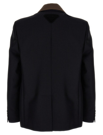 Removable collar single-breasted blazer #