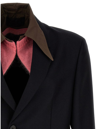 Removable collar single-breasted blazer #