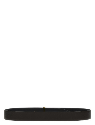 Buckle logo reversible belt #