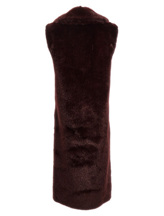 Extra long faux fur vest #
