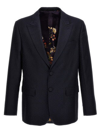Single-breasted jacquard blazer