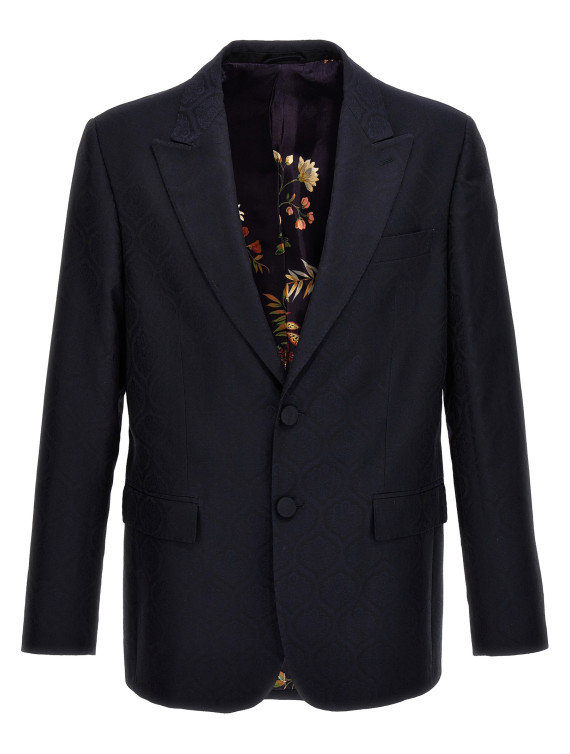 Single-breasted jacquard blazer #1