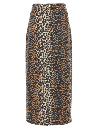Animal print long skirt