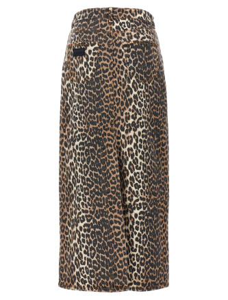 Animal print long skirt #