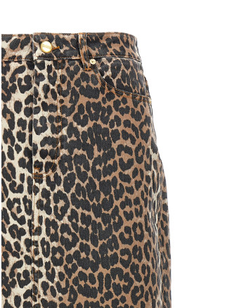 Animal print long skirt #