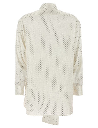 Polka dot shirt flower brooch #