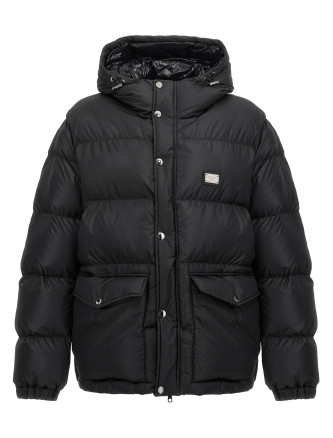 Logo plate down jacket