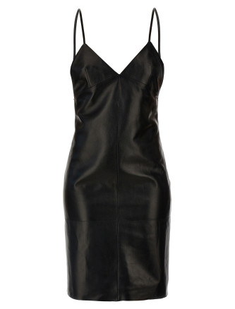 Leather slip dress