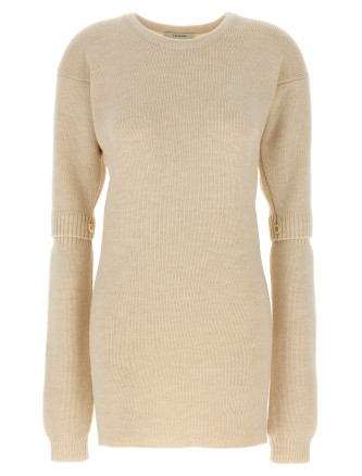 Knitted dress with removable sleeves