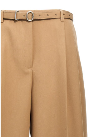 Gabardine belt pants #