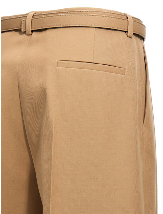 Gabardine belt pants #