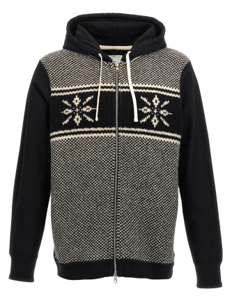 Jacquard insert hoodie
