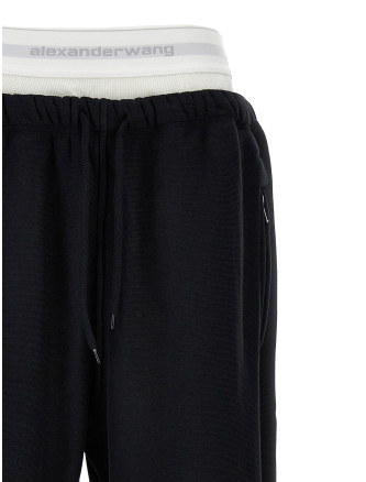 'Wide Leg W/ Logo Elastic Exposed Brief' joggers #