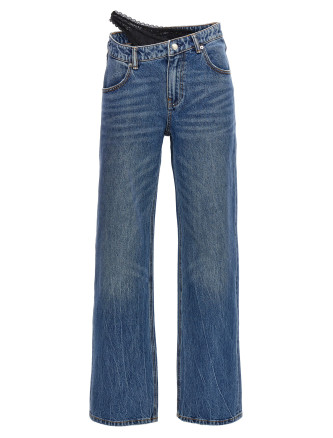 'Dip Side Lace Undie' jeans