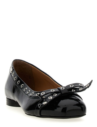 'Eyelets Bow' ballet flats #