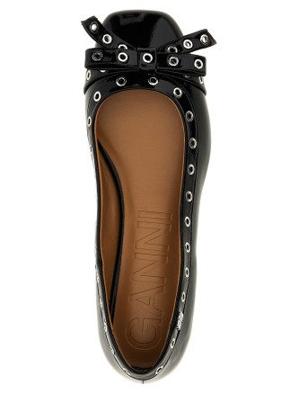 'Eyelets Bow' ballet flats #