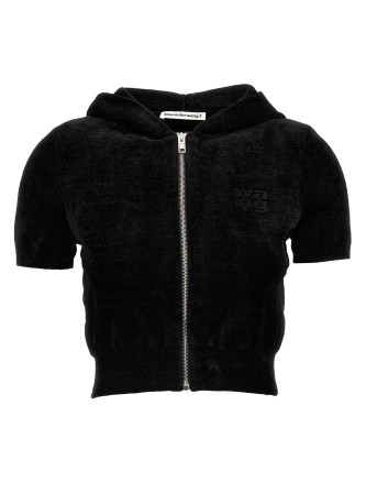 Logo chenille cropped hoodie