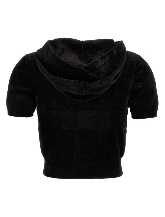 Logo chenille cropped hoodie #