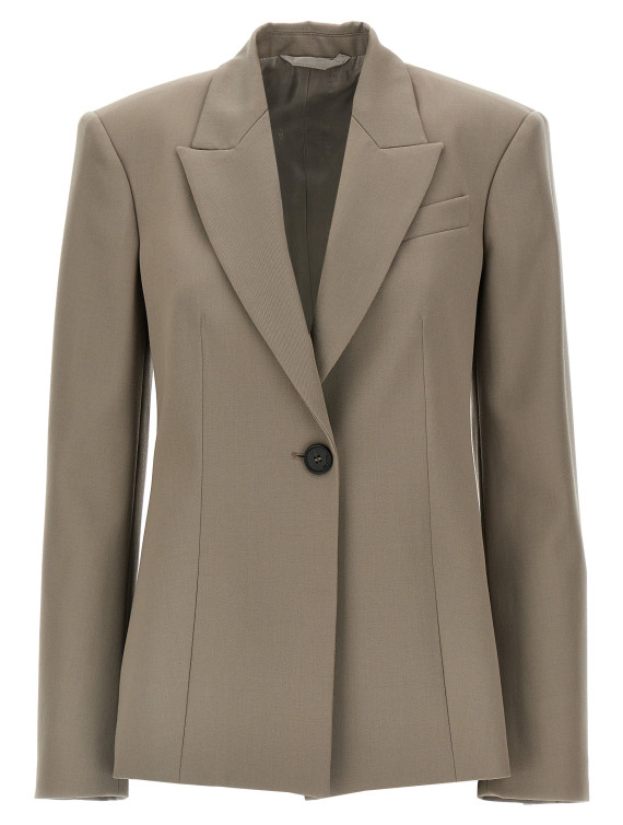 Single-breasted wool blazer #1