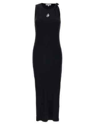 Logo ribbed dress